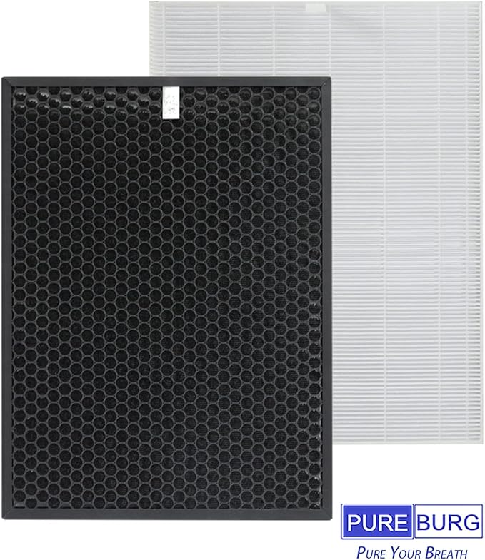 PUREBURG Replacement Filter Set Compatible with Winix HR900 Ultimate Pet Air Purifier, H13 HEPA + Activated Carbon Filter + 6 Pet Hair Pre-Filters 3-Stage Filtration