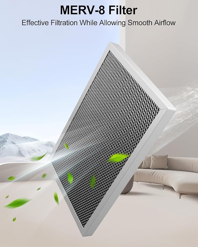 WUMZIJ 1PC 5443 Dehumidifier Filter Compatible with Whole-House Dehumidifiers Models 1830 1850 1852 and Ventilation Models 8191 8192, MERV 8 Washable 10x12x1