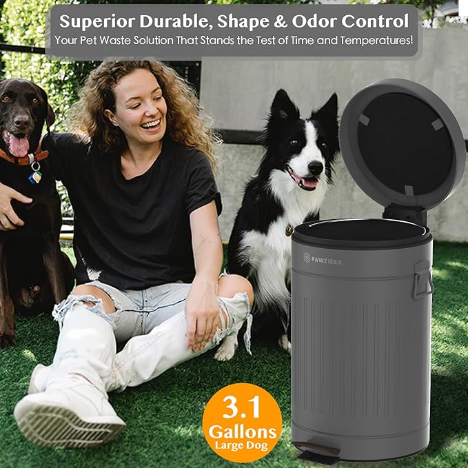 PAWZIDEA 3-Pack Replacement Activated Carbon Filter for PAWZIDEA Outdoor Ready 3.1 Gallon Dog Poop Trash Can Brown/Black/Gray, 7.8" Round, 1/5" Thick Deodorizing Carbon Filters, EFFECTIVE ODOR CONTROL