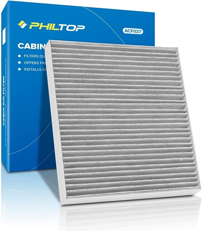PHILTOP Cabin Air Filter w/Activated Carbon, Compatible with CF11966 Select Chevrolet & GMC & Cadillac & Buick Models, Silverado 1500, Equinox, Malibu, Colorado, Traverse, Cruze, Sierra, Envision