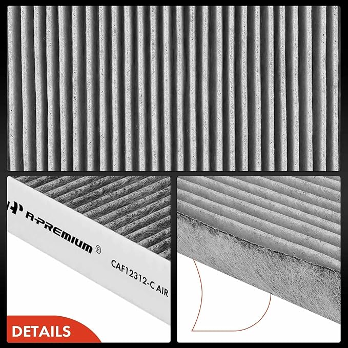 A-Premium Cabin Air Filter with Activated Carbon Compatible with Nissan Versa 2020-2023 1.6L, Kicks 2018-2023 1.6L, Replace# 278915RB0A, 278915RB0B
