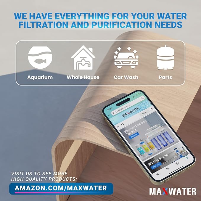 Max Water 5 Micron 20 x 4.5 Whole House Water Filter Replacement, 2-Stage Sediment & CTO Carbon Block Filters, Chlorine & Odor Reduction, Set of 2, Compatible with WGB22B