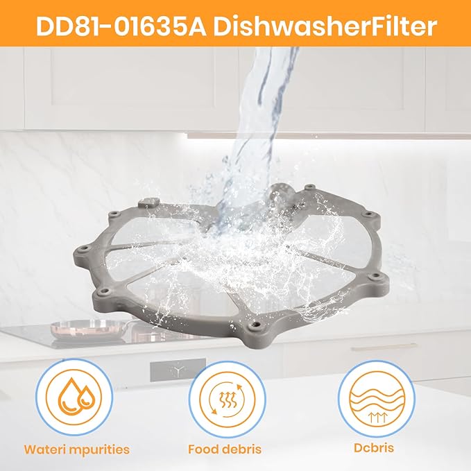 Upgrade DD81-01635A For Samsung Dishwasher Mesh Filter Sump Filter (Hump Version) - Compatible With Samsung Dishwasher Parts (Match DD81-01634B Sump-Cover)