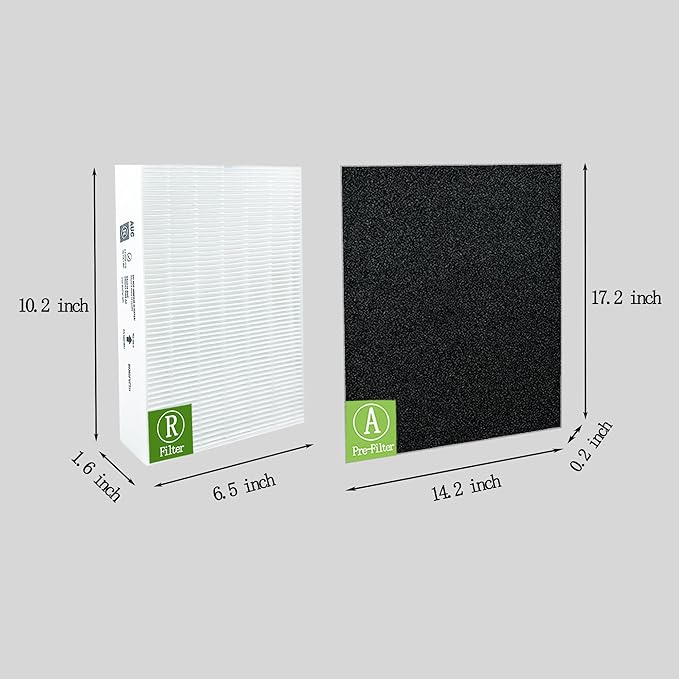 AUC 3 HEPA R Filters and 4 A Pre-Cut Carbon Pre-Filters,HPA300 HEPA Filter Replacement for Honeywell Air Purifier HPA304 HPA3300b HPA5300 HPA5350 HPA8350 HPA300VP, Compared to HRF-R3