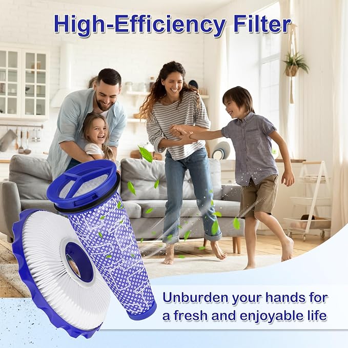 DC50 Filter Replacement Compatible with Dyson DC50 Animal Multi Floor Complete Vacuum, Replace Part # 965081-01 & 965080-01, Kit include 2 Pre-Motor, 2 HEPA Post-Motor Filters and 1 Cleaning Tool
