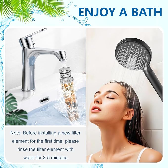 Water Replacement Filter for Shower Head,Compatible with SR SUN RISE Handheld Shower Head Cartridge,for Hard Water Remove Chlorine and Harmful Substances.（4 Pack）