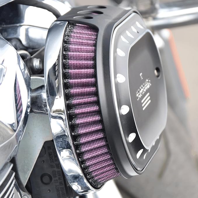 Replacement 29400267 Motorcycle High-flow Air Filter Compatible with '17-later Touring '18-later Softail M8 Engine Equipped with 114 Air Cleaner Accessories Parts (Red)