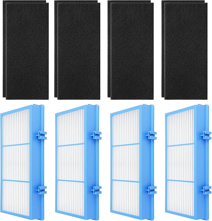 HAPF30AT Filter Replacement for Holmes AER1 Air Purifier, Compatible with HAPF300AH-U4R and HAP242-NU, Funmit 4 Filters & 8 Activated Carbon Pre-Filters, Blue