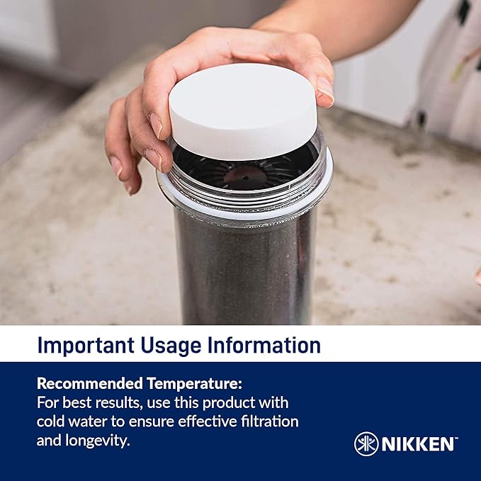 Nikken - PiMag Aqua Pour Filter Cartridge - Easy Replacement, With Copper Particles, Activated Carbon, pH Balance, Contaminant Reduction, Fresh Water