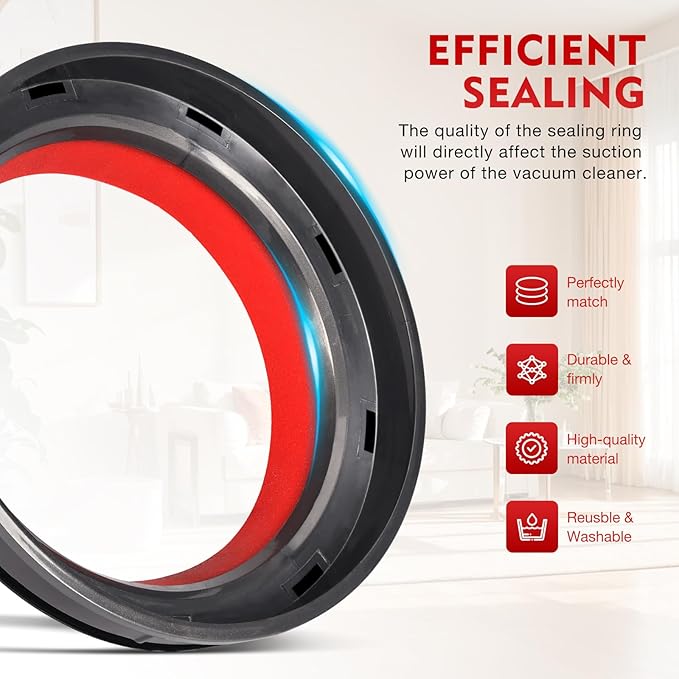 Dust Bin Sealing Ring Compatible with Dyson V11 V15 SV14 SV15 SV22 Vacuum Cleaner Canister Replacement Part Sealing Ring Assembly