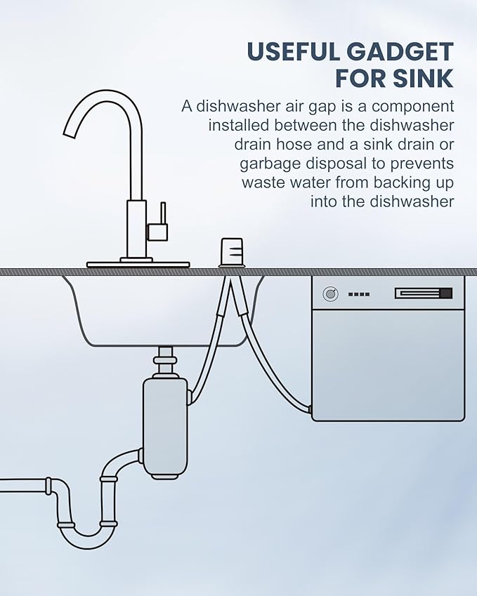 Kitchen Faucet with Air Gap: WOWOW Stainless Steel Kitchen Sink Faucet and Dishwasher Air Gap Kits for Kitchen Sink 2 or 4 Hole, Brushed Gold Kitchen Faucet Combo with Sprayer