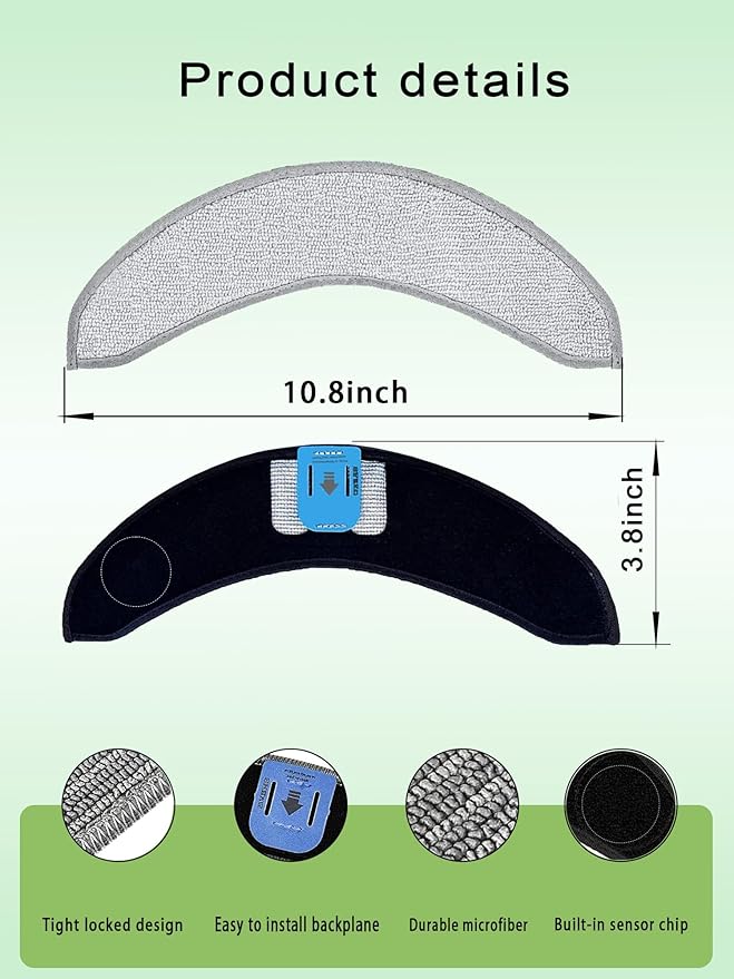 Vacuum Replacement Parts for iRobot Roomba Combo j7, j7+, j9, j9+ and Max 10 Model, 1 Set Rubber Roller, 3 Reusable Mopping Pads, 3 HEPA Filters and 3 Edge-Sweeping Brushes