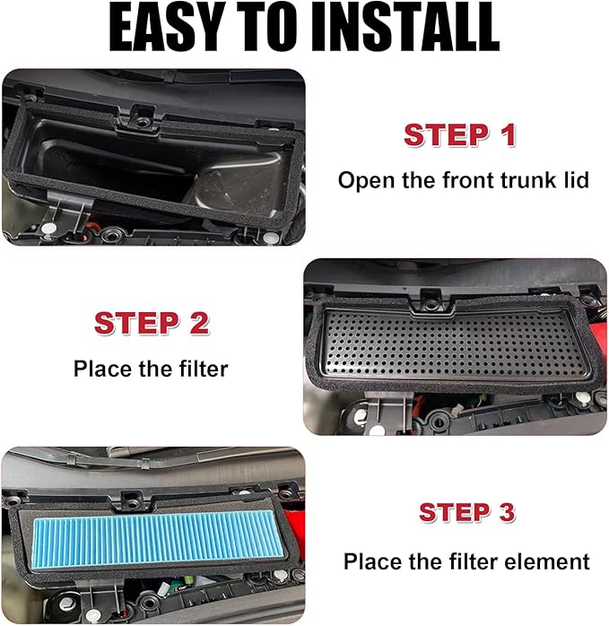 KIKIMO for Tesla Model 3 Air Filter Intake Accessories Replacement 2025 2024-2021, for Tesla Model 3 Accessories, Air Intake Grille ABS Protection Cover