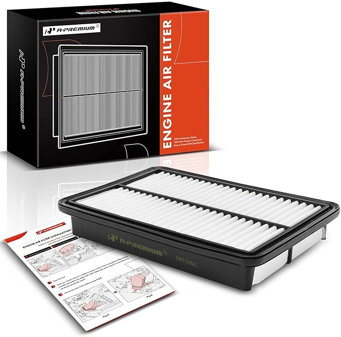 A-Premium Engine Air Filter Compatible with Mazda Vehicles - 3 (2012-2018), 3 Sport (2012-2018), 6 (2014-2021), CX-5 (2013-2023) - L4 2.0L 2.5L - Naturally Aspirated Only