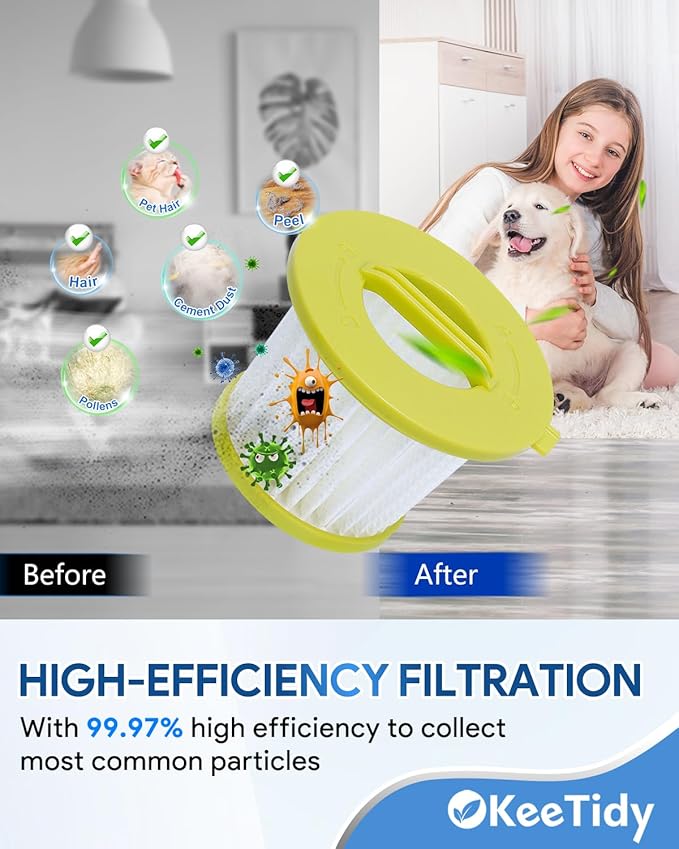 Replacement Vacuum Filters Compatible with Ryobi ONE+ 18V Handheld Vacuum, Fits Models PCL700 PCL704 PCL705 Replaces Part # A32F05N A32HF00, 4 Pack