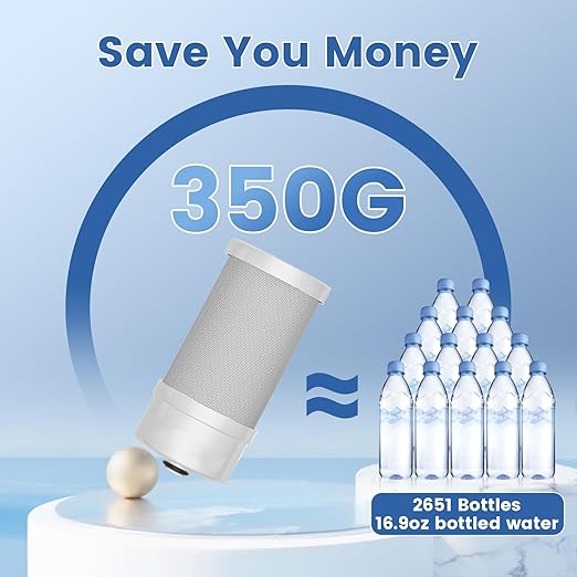 Vortopt Faucet Water Filter for Sink, Mechanical Switch Button - 350 Gallon Water Purifier for Sink, NSF Certified, Reduces Chlorine and Bad Taste with One Replacement, T5 (White)