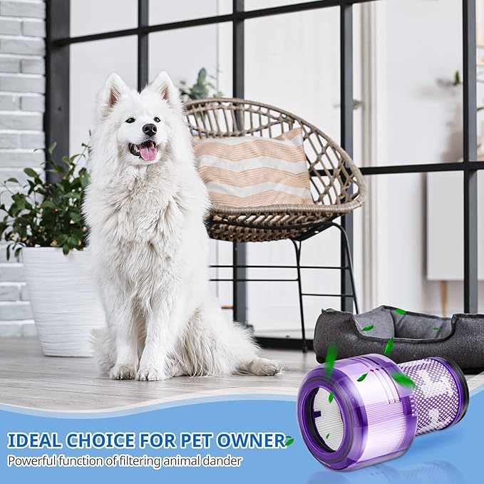 V12 Filter Replacements for Dyson V12 Detect Slim, Detect Slim Animal, Slim+ Cordless Vacuum and V12 Slim Absolute Vacuums, SV34, SV35 Vacuums Filter Replacement, Compare to Part 971517-01, 3 Pack