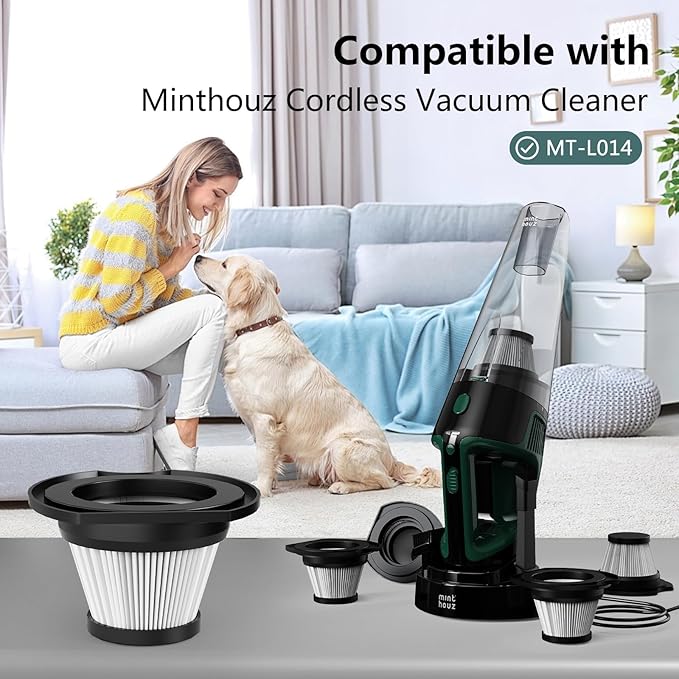 Minthouz 4 Pack HEPA Filters Replacement for MT-L014 Handheld Cordless Vacuum Cleaner