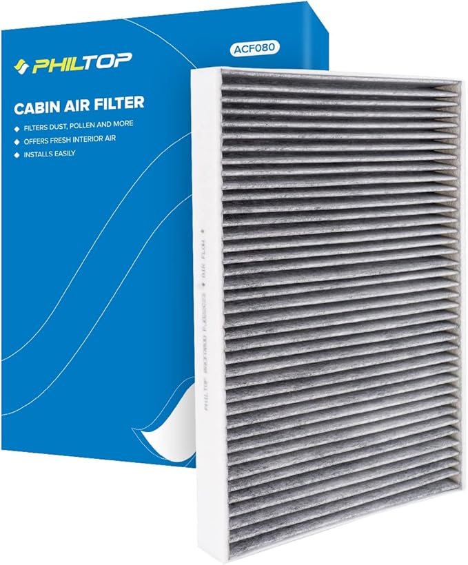 PHILTOP Cabin Air Filter w/Activated Carbon, Compatible with CF12211 Audi Q5, Q7, A4 Quattro, A6 Quattro, Q8, A5 Sportback, SQ5, A5 Quattro, A4, e-tron Quattro, Q5 Sportback, Q5 PHEV, S4, A7 Sportback