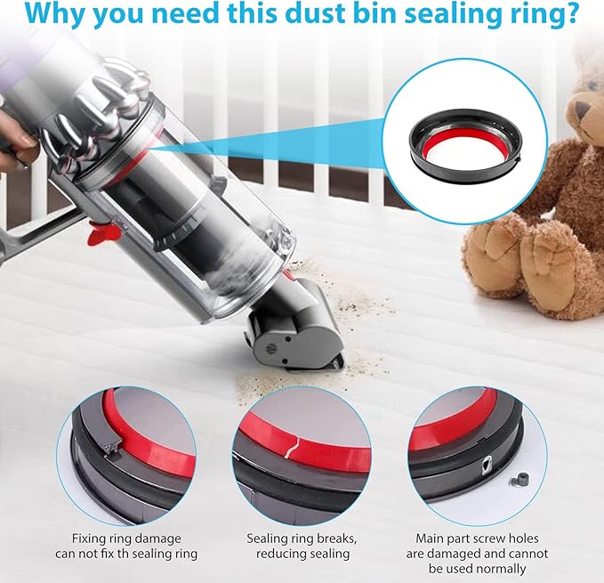 Dust Bin Bucket Top Fixed Sealing Ring for Dyson V11 V15 SV14 SV15 SV22 Vacuum Cleaner Replacement Repair Part Accessories