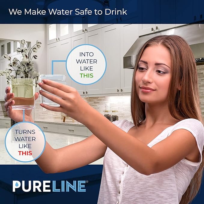 Pureline GXRTQR Inline Water Filter Replacement. Compatible with GE GXRTQR and GXRTQ. (3 Pack)