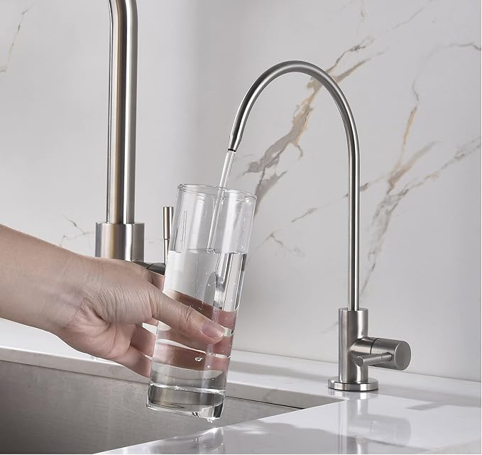 Apaix Drinking Water Faucet Brushed Stainless Steel, Kitchen Water Purifier Faucet for Non-Air Gap Reverse Osmosis Water Filtration System