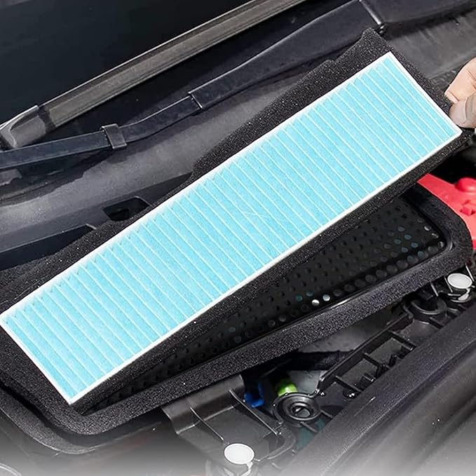 2PCS Air Filter HEPA Replacement Accessories Compatible with Tesla Model 3 2025 2024 2023 2022 2021 Cabin Filter Kit Intake Protector Adapter Exterior HEPA Intake Filter Protection Interior