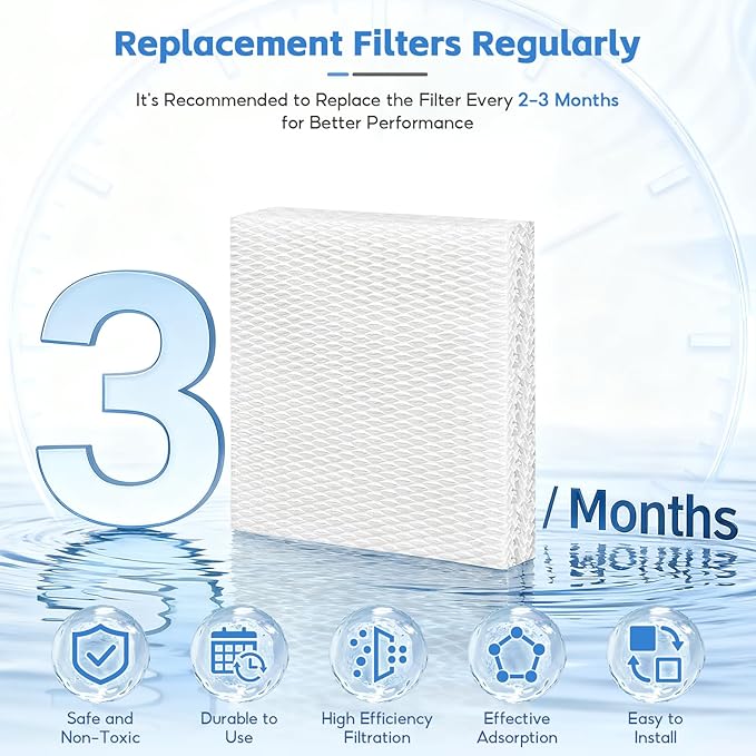 6-Pack HFT600 Humidifier Replacement Wicking Filter T for Honeywell Hev615 Hev620 Humidifier, Compatible with Honeywell HFT600 Humidifier Filter T, Replace Part# HFT600T HFT600PDQ