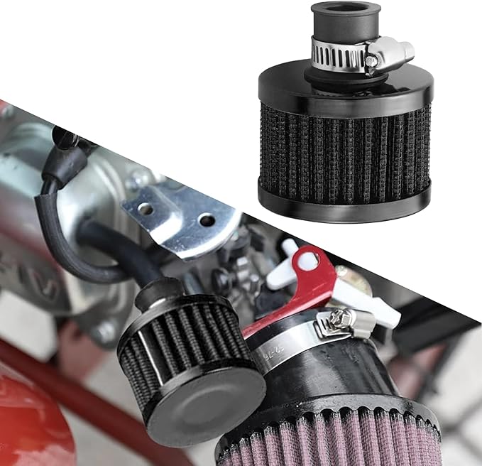 Breather Filter, Air Filter Valve Cover Breather, 12mm Mini Air Filter Vent Crankcase Breather, Air Filter Cold Air Intake Filter Breather, Car Accessories Universal for Car, Motorcycle