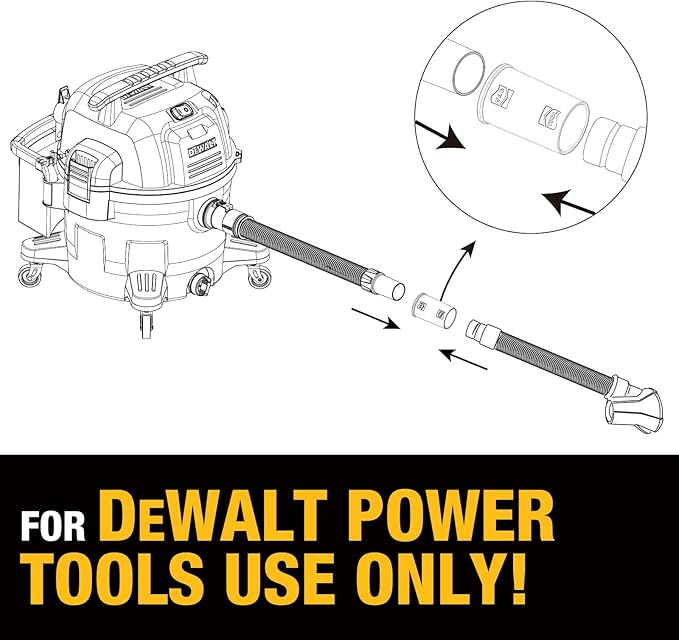 DEWALT Shop Vac Filter & Bag Kit, High Efficiency HEPA Replacement Cartidge, 3 Pack Fine Dust Bags & Power Tools Adapter, for Shop Vacuum Wet and Dry