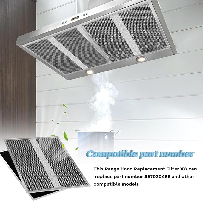 HPF30 XC Type Charcoal Filter 12-7/8" x 14-5/8", for Broan Non-Ducted Range Hood, Replacement S97020466-2PCS