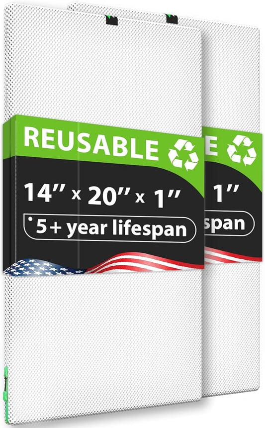 REair 14x20x1 Air filter Pro Kit, Washable and Reusable Air Filter 14x20x1 for AC HVAC Furnace, MERV 8 Air Filters Machine Washable & Dryer Friendly, AC Furnace Air Filter, Include 2 Filters&1 Frame