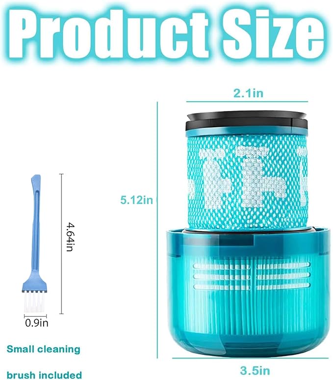 2 Pack Filter Replacement for Dyson V11 Torque Drive,V11 Animal,V15 Detect,V15 Detect +,SV14 Cordless Stick Vacuum Cleaner,Compare to Part No. 970013-02(Blue-green)