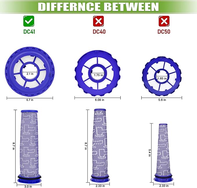 Filter Replacement for Dyson DC41 DC65 DC66 UP13 UP20 UP30 Hepa Post-Motor Filter & Pre-Motor Filter, Multi Floor, Animal and Ball Vacuums Ball Animal 2 Ball Animal 3. Part#920769-01 & 920640-01