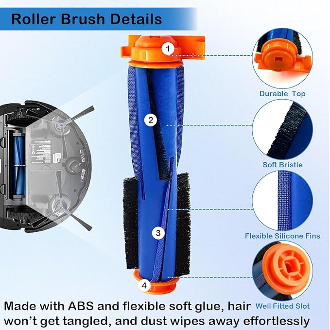 Replacement Parts for Shark AV2501S AV2501AE AV2511AE RV2502AE AV2510AOUS RV2520AOUS RV2610WA RV2610WD Accessories Kit with Main Brush,Roller Cover,Side Brush,Filters,Primary Filter,Foam Filters