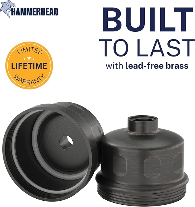 HammerHead Showers® Solid Metal Shower Head Filter – KDF 55 Shower Filter, High Pressure Universal Shower Filters to Remove Toxic Chemicals – Removes Chlorine and Heavy Metals – Oil Rubbed Bronze