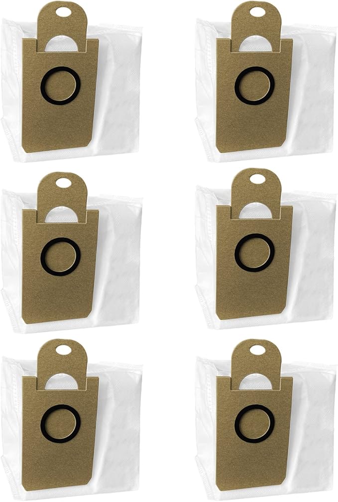 Dust Bags Replacement for iHome AutoVac Nova Pro Self Empty Robot Vacuum Cleaner Accessory Parts, for iHome Nova S1 Pro, Halo, Orbita, Eclipse, Luna, 6 Pack