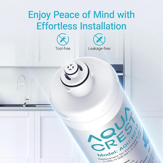 AQUACREST H-300 Under Sink Water Filter, Replacement Cartridge for Everpure H-300, H-300-NXT, 7CB5, EV9270-71, EV9270-72, EV9618-11, EV9855-50, EV9282-01, 24K Gallons, NSF/ANSI 42 Certified, 1 Pack