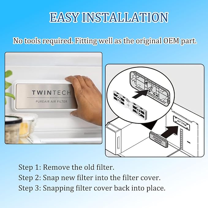FRGPAAF2 Refrigerator Air Filter for Frigidaire PureAir AF-2 - Remove Odors with Carbon Technology - Compatible with Frigidaire Gallery Fridges, FRPAKRF, FRSS2323AS, FRFN2823AS, FRFC2323AS - 3 Packs