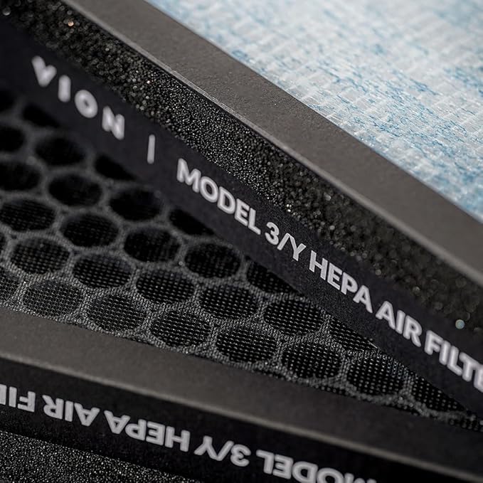 VION Model 3/Y HEPA Activated Carbon Air Filters - 2 packs with the Model 3 and Model Y removal tools