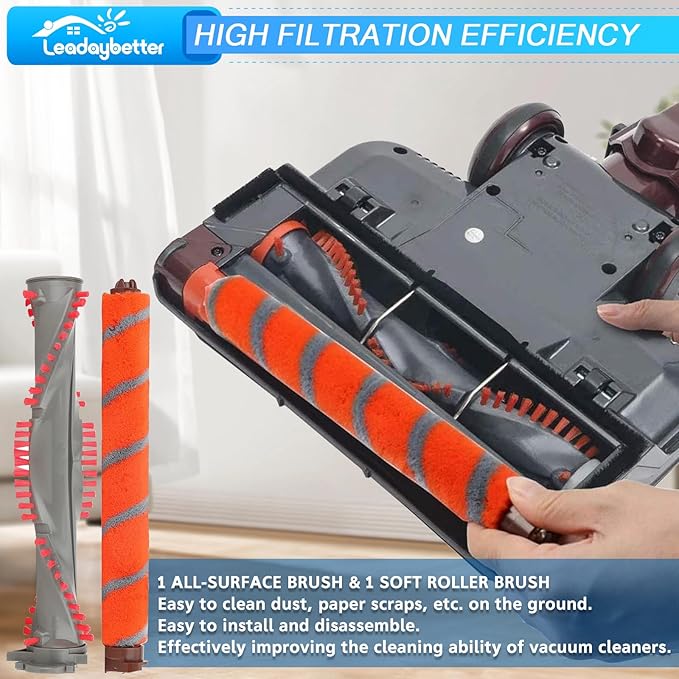 Leadaybetter Brush Roller Replacement Kit Compatible with Shark DuoClean NV800 NV801 NV803 UV810 HV380 HV381 HV381C HV382 HV383 HV384Q Vacuum, Compare to Part # 1148FT800 & 400FFJH380