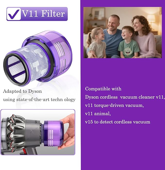 Suitable for Dyson V15/V11/SV14 handheld wireless vacuum cleaner accessories Purple vacuum cleaner filter element filter filter net