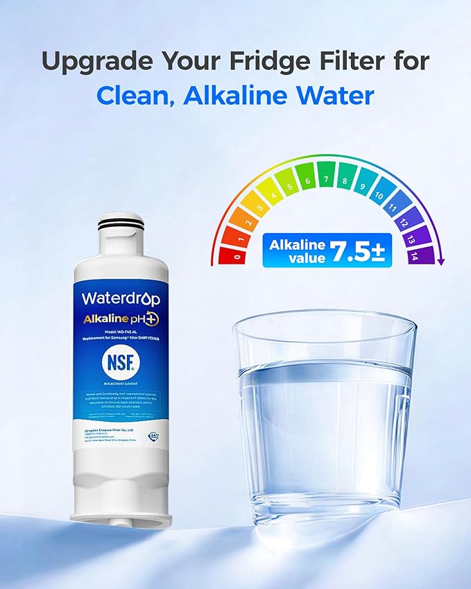 Waterdrop Alkaline DA97-17376B Water Filter, Enhances pH, Replacement for HAF-QIN/EXP, DA97-08006C, RF28R7201SR, RF28R7351SG, WD-F45-AL, 3 Filters