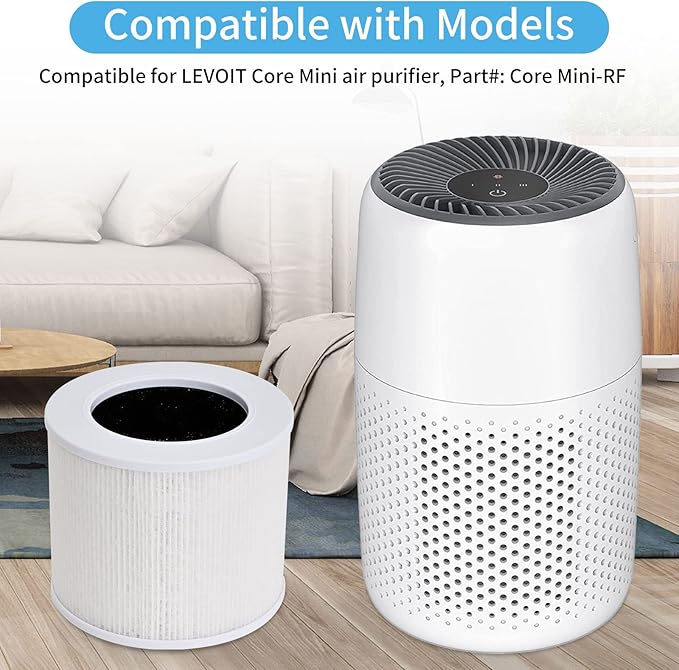 3 Pack Core Mini Filter H13 True HEPA Filters Replacement for LEVOIT Core Mini Core Mini-P Air Purifier,3-in-1 H13 True Filter Replacement,High-Efficiency Activated Carbon,Replace Part Core Mini-RF