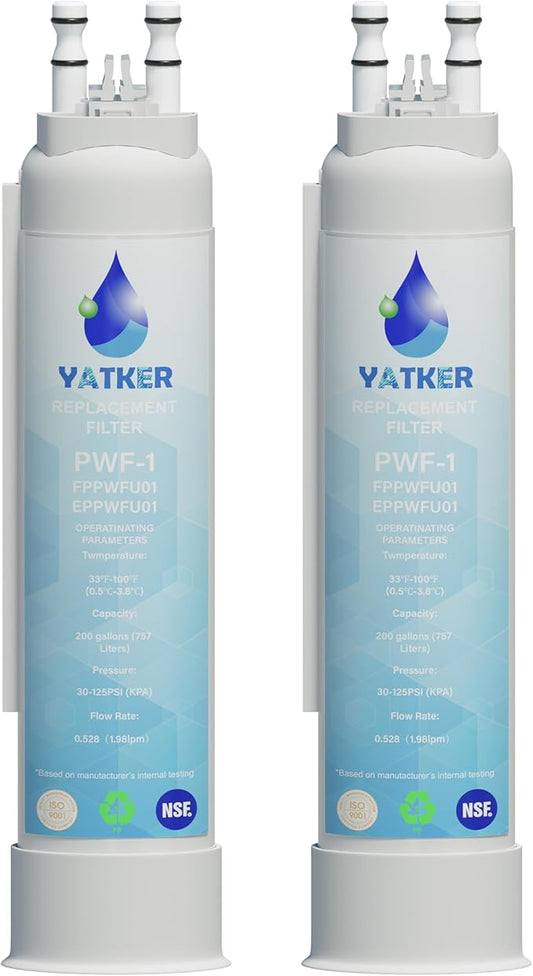 FPPWFU01 Water Filter Replacement Compatible with EPPWF01 PureAdvantage PWF-1 FPPWFU01 PurePour PWF-1 Water Filter(2 Pack)