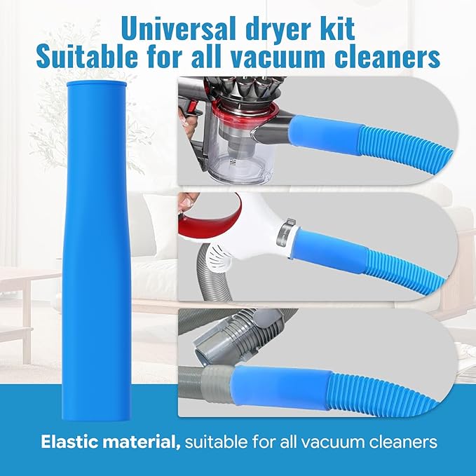 Dryer Lint Vacuum Attachment Compatible with Cordless Vacuum Cleaner, Flexible Dryer Vent Cleaner Kit Lint Dryer Lint Brush and Vacuum Hose Attachment with Universal Connector, Quickly Lint Remover