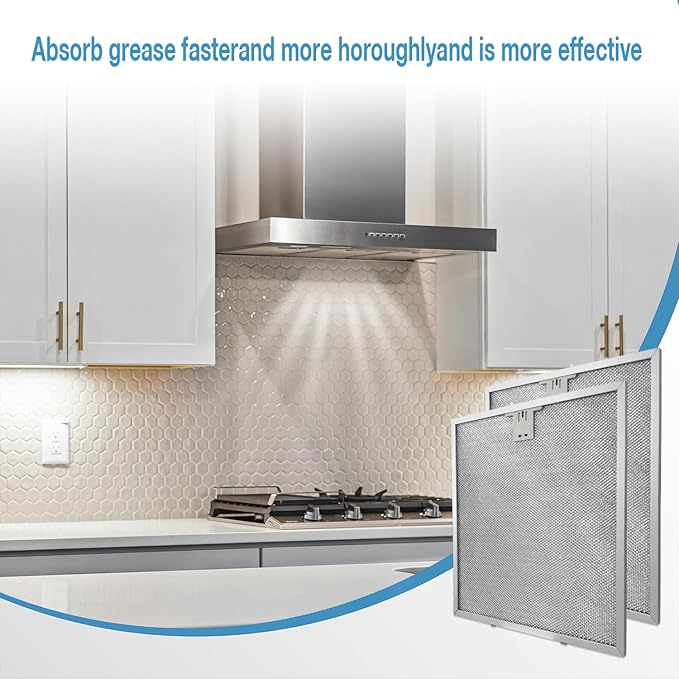 2Pcs WA0575 Range Hood Filter Compatible with Vissani 30-inch Pyramid or Wall Mount Range Hood, 5-Layer Aluminum Mesh Vent Filter 14-3/8" x 13-1/2"
