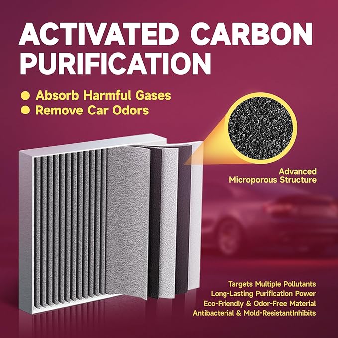 2PCS Cabin Air Filters for Tesla Model 3 Model Y (2016-2024) with Activated Carbon(2-pack) Dual layer Air Filter Replacement for Tesla Model Y Model 3