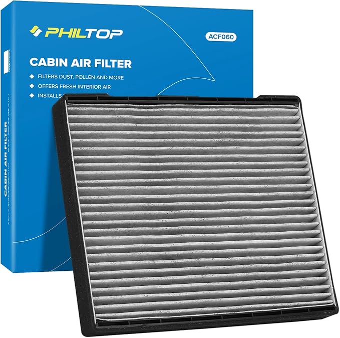 PHILTOP Cabin Air Filter w/Activated Carbon, Compatible with CF10329 Hyundai Elantra 2001-2006, Tiburon 2003-2008, Entourage 2007-2008, Kia Sedona 2006-2010