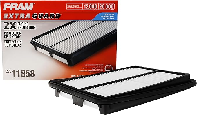 FRAM Extra Guard CA11858 Replacement Engine Air Filter for Select Nissan Models, Provides Up to 12 Months or 12,000 Miles Filter Protection